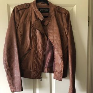 Brown Guess Fake Leather Jacket